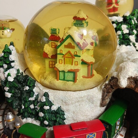 San Francisco Music Box Co Snowglobe Rotating Train Winter Wonderland Video - Picture 8 of 11